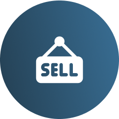 Here's an alt tag for the image: `Sell sign, button, icon`